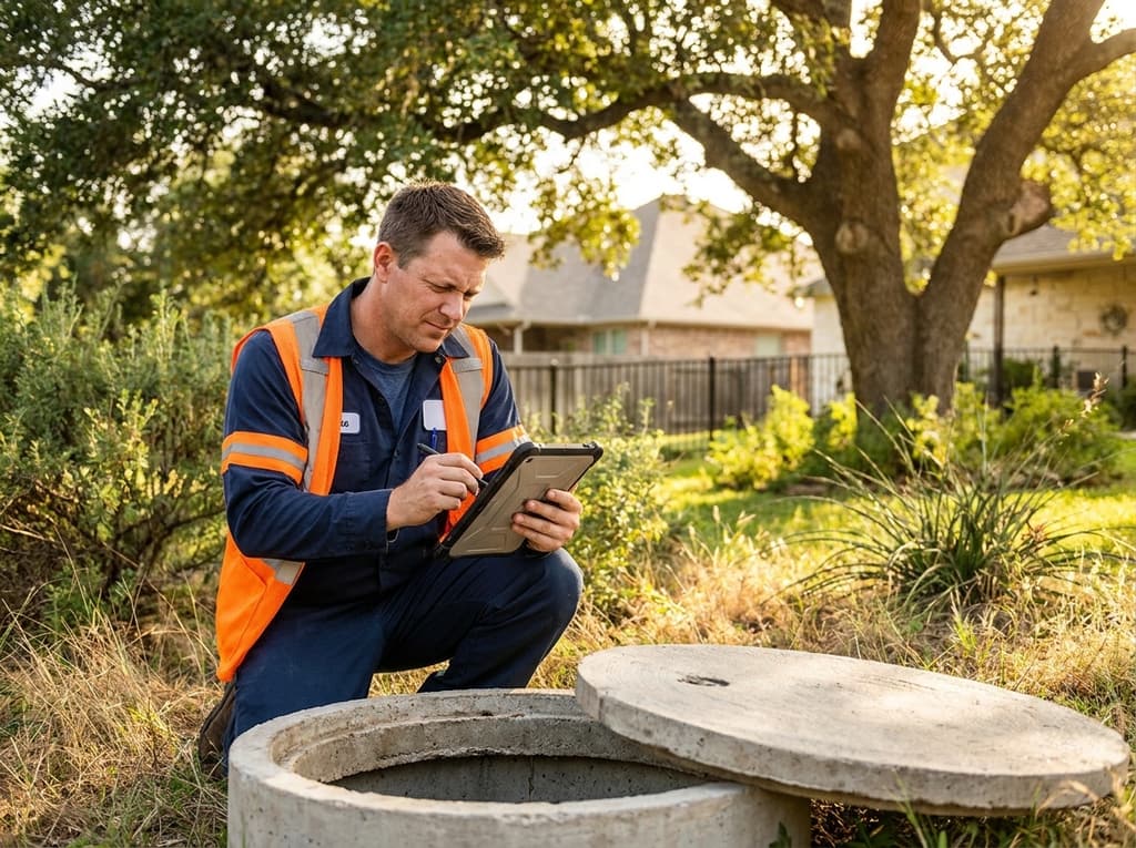 Septic system inspection at a home near Killeen, TX